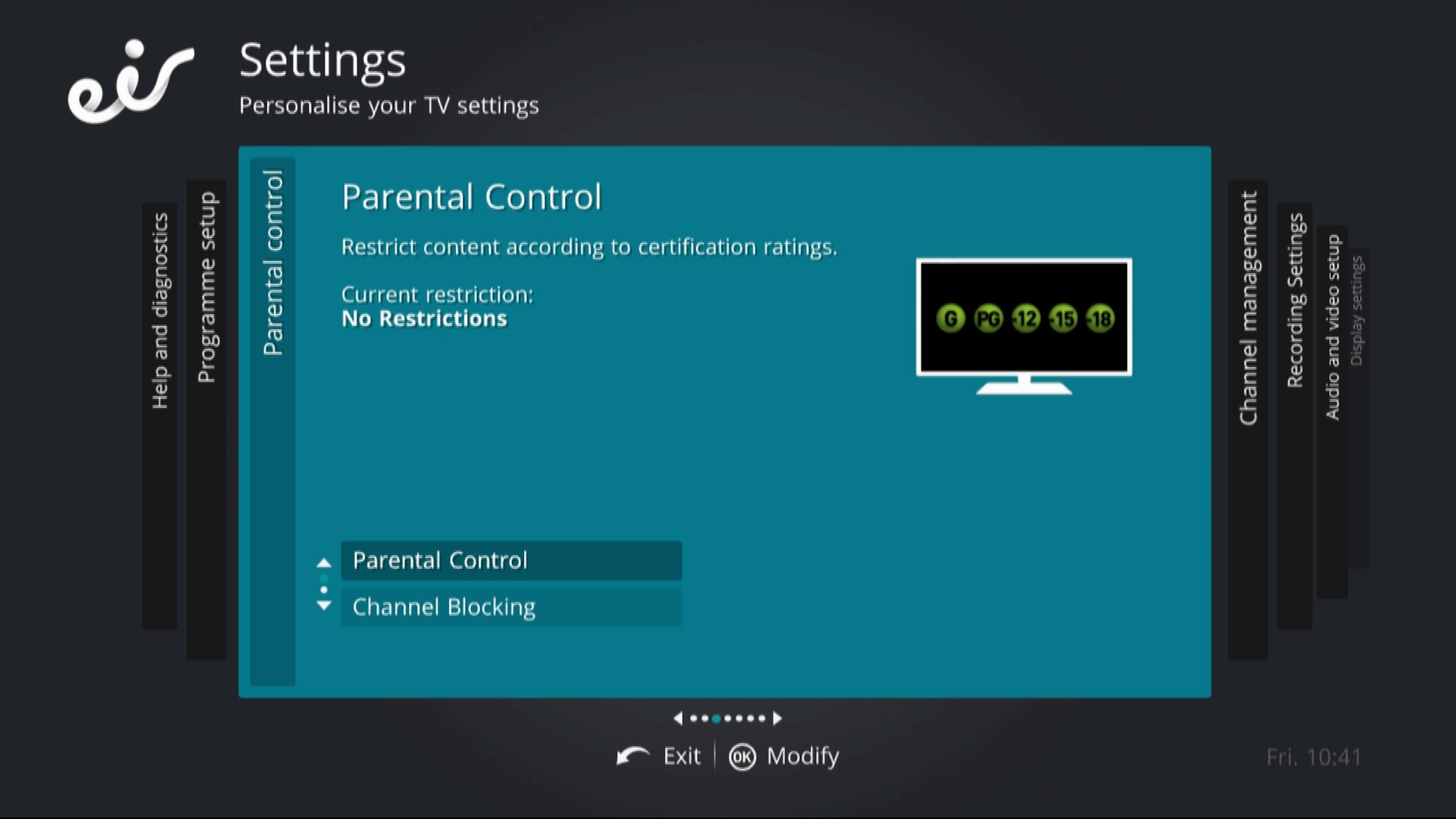 settings parental control step 2